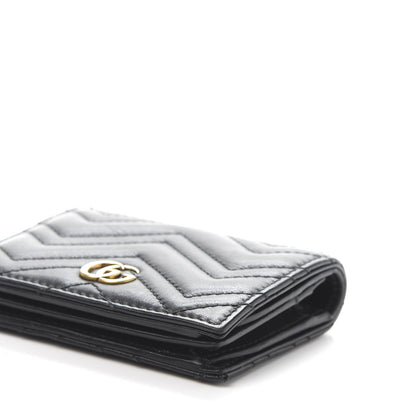 Gucci Calfskin Matelasse GG Marmont Card Case Wallet Black 9 of 9