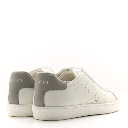 Gucci Calfskin Interlocking G Perforated Womens Ace Sneakers 36.5 White Grey Sky 4 of 10