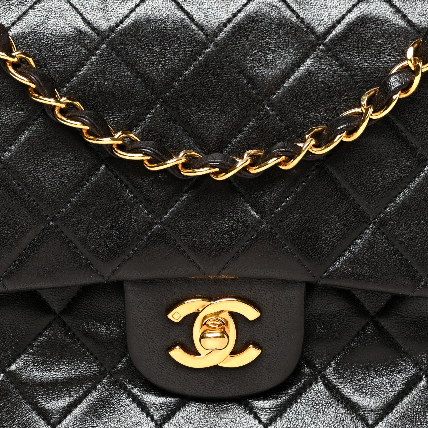 Chanel Lambskin Quilted Medium Double Flap Black 8 of 10