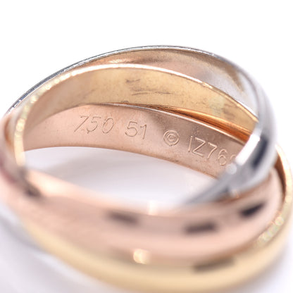 Cartier 18K Pink Yellow White Gold Classic Trinity Ring 51 5.75 4 of 5