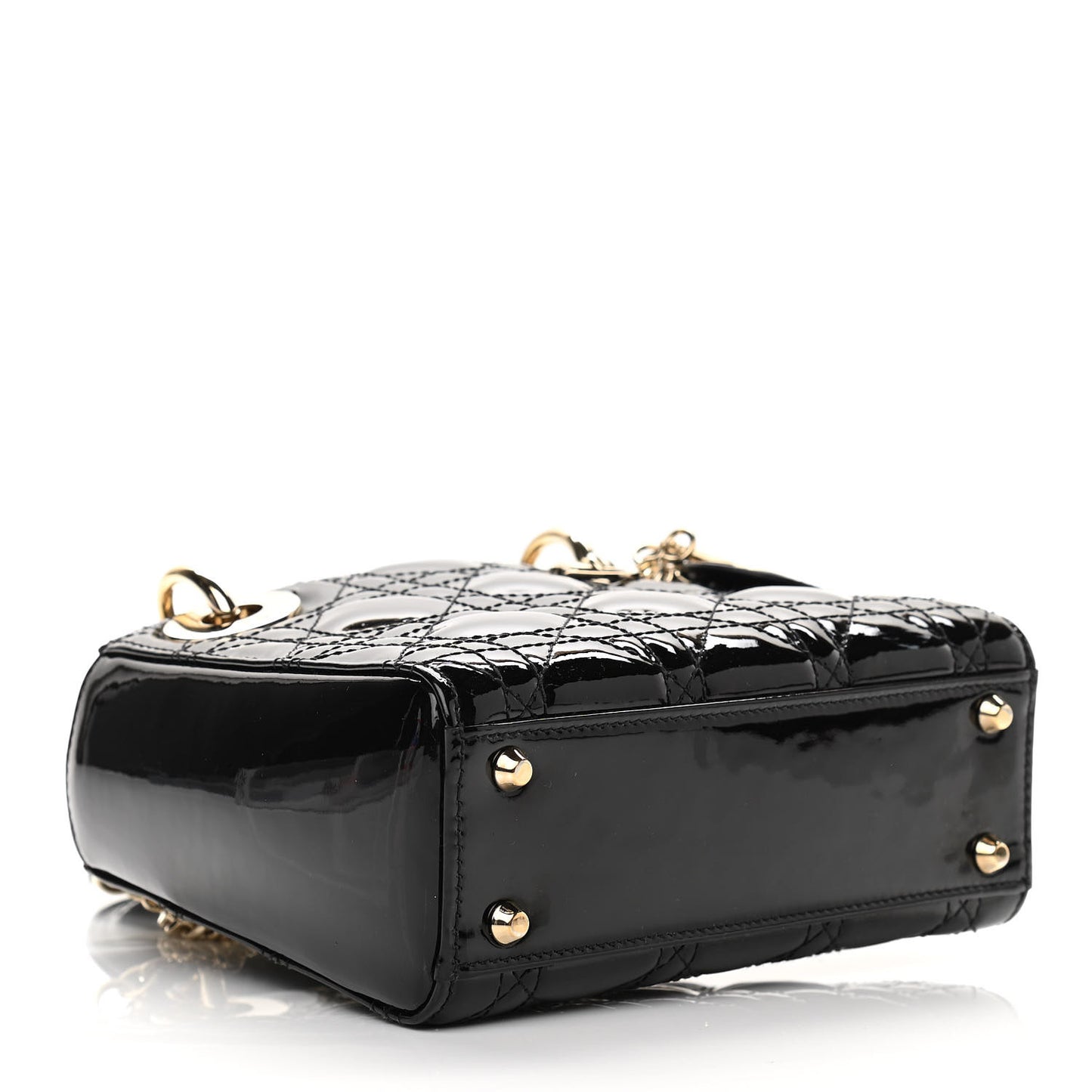 Patent Cannage Mini Lady Dior Black