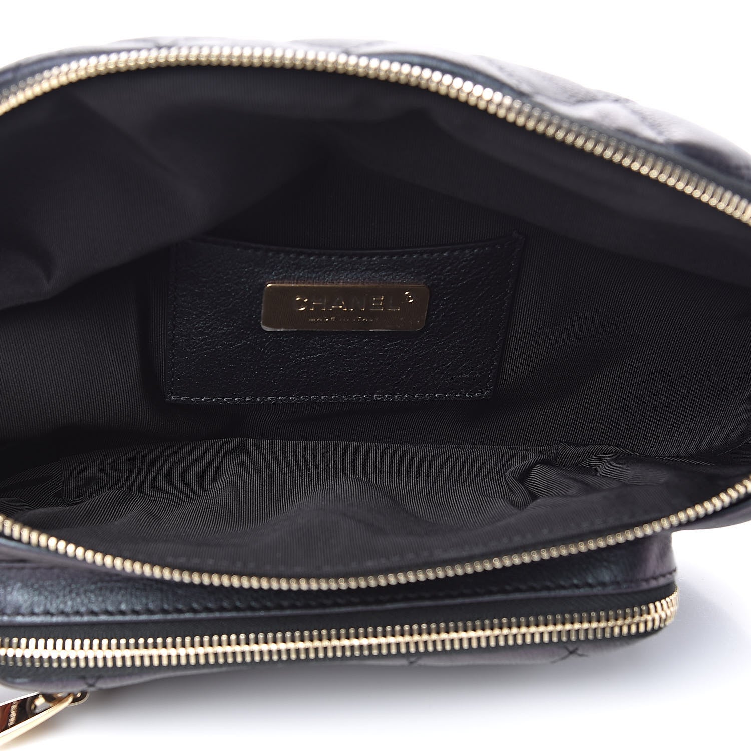 Chanel Iridescent Calfskin Quilted All About Waist Belt Bag Black 5 of 9
