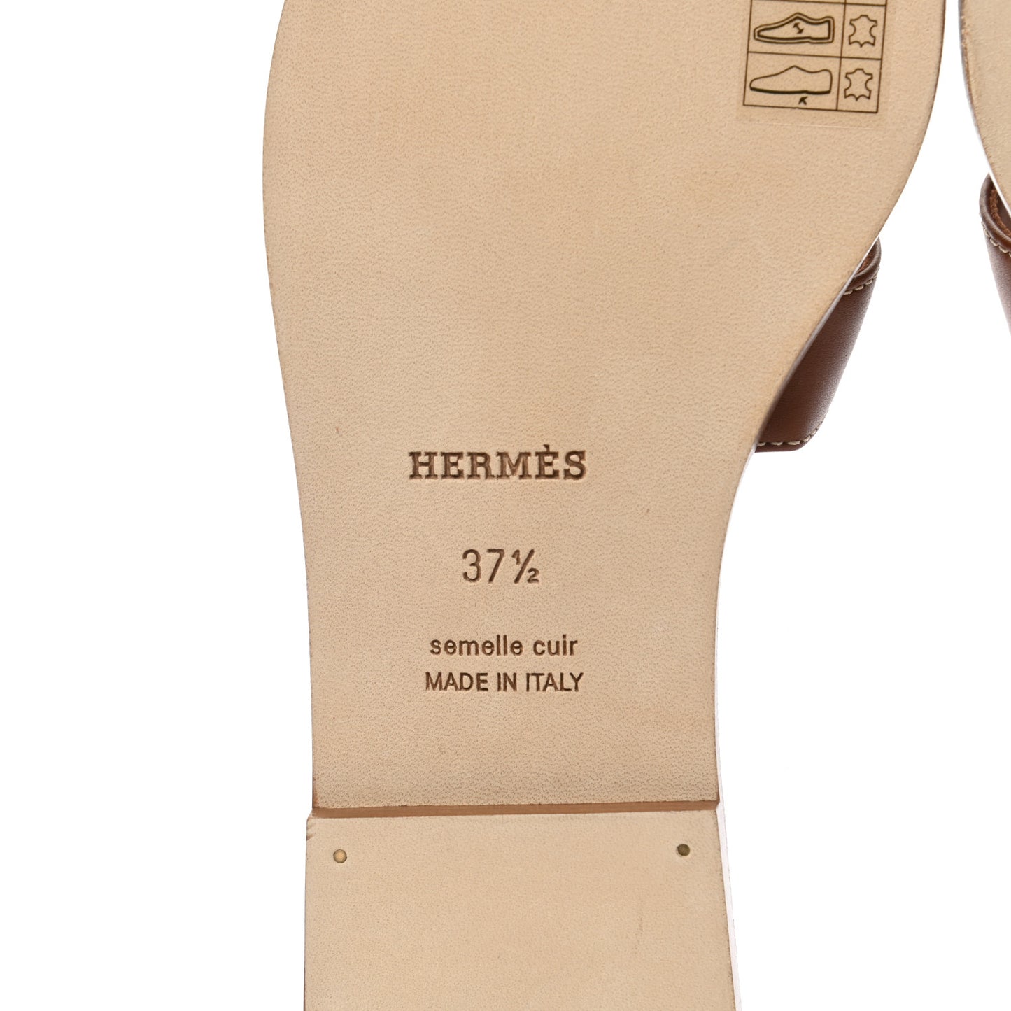 Box Calfskin Oran Sandals 37.5 Gold