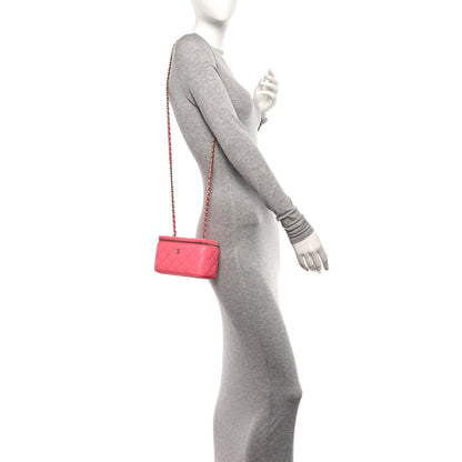 Chanel Lambskin Quilted Small Vanity Case With Chain Pink 2 of 11