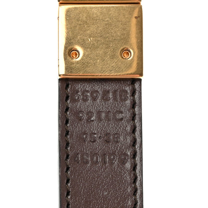 Gucci Calfskin GG Supreme Monogram Double G Reversible 20mm Belt 95 38 Beige New Acero 4 of 6
