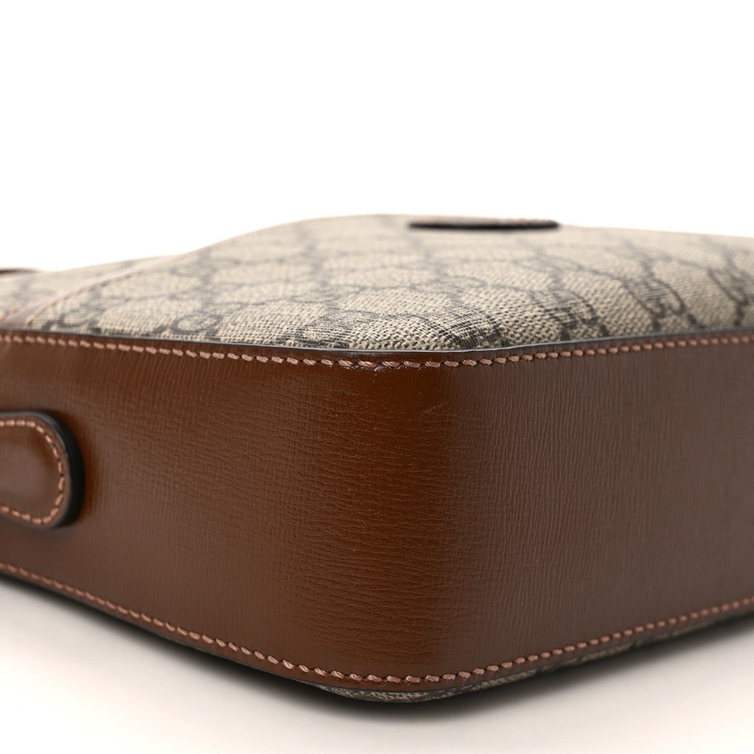 Gucci GG Supreme Monogram Azalea Calfskin Retro Interlocking G Messenger Shoulder Bag Beige Ebony Brown Sugar 8 of 9