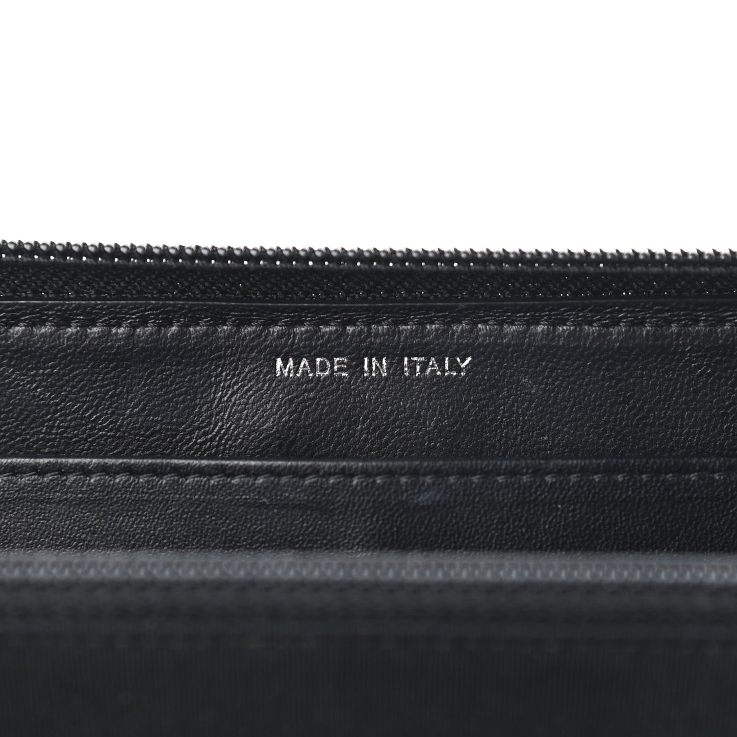 Lambskin Quilted Boy Zip Around Wallet Black