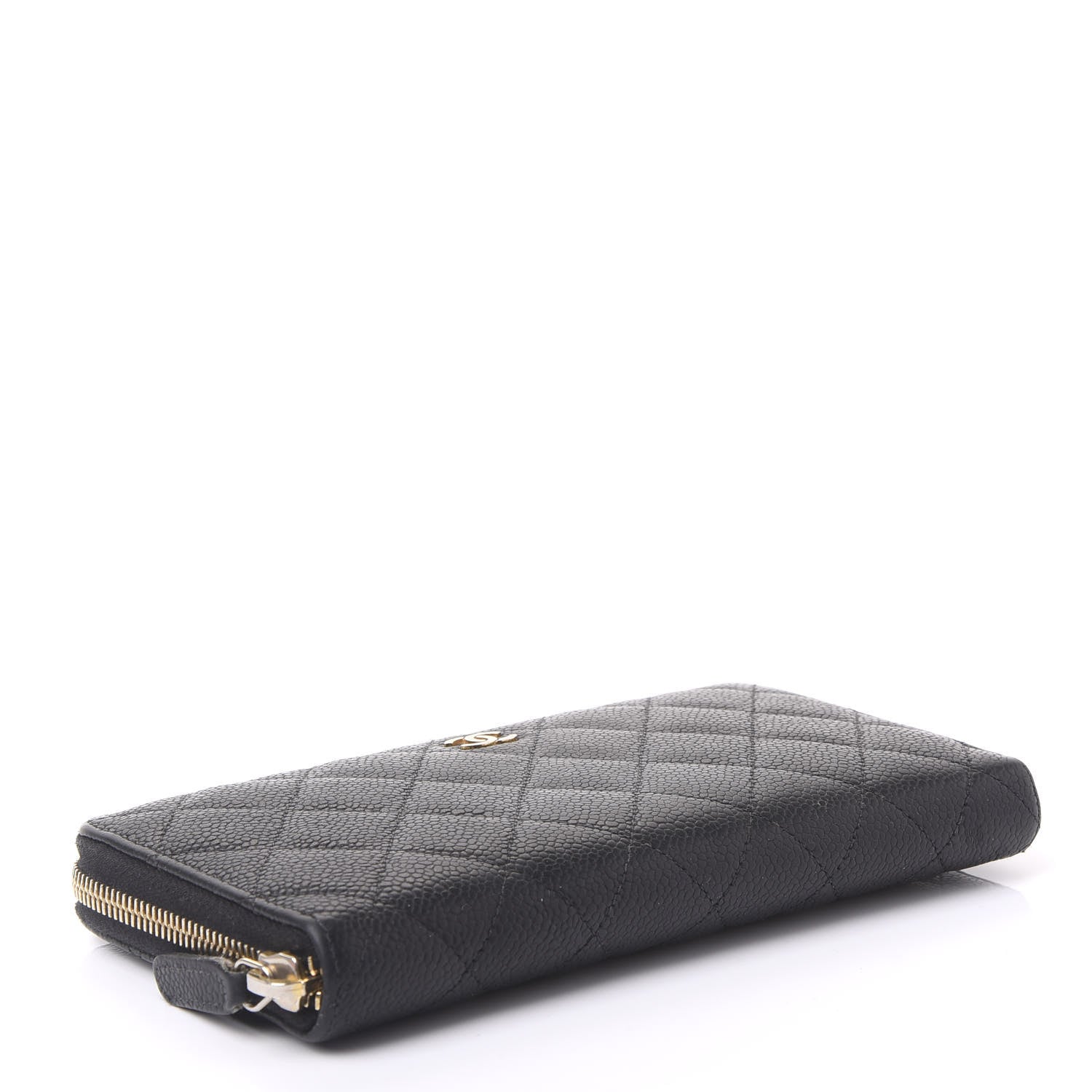 Chanel Caviar Quilted Large Gusset Zip Around Wallet Black 3 of 12