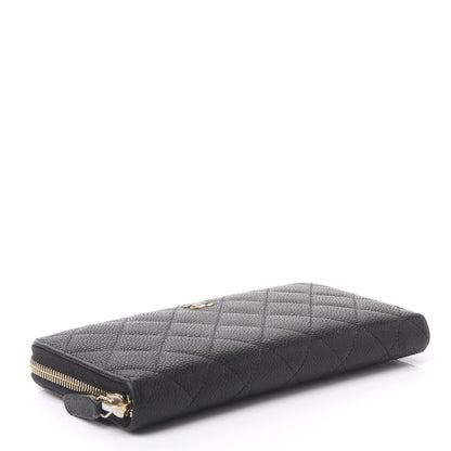 Chanel Caviar Quilted Large Gusset Zip Around Wallet Black 3 of 12