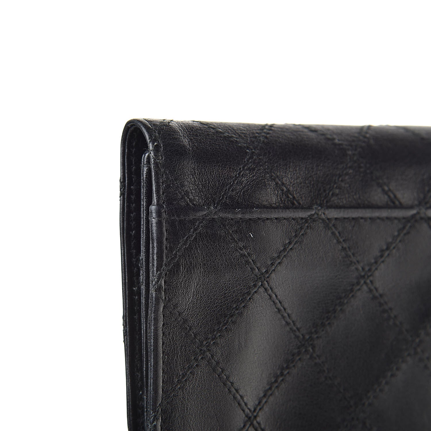 Chanel Lambskin Diamond Stitch Compact Pouch Black 12 of 13