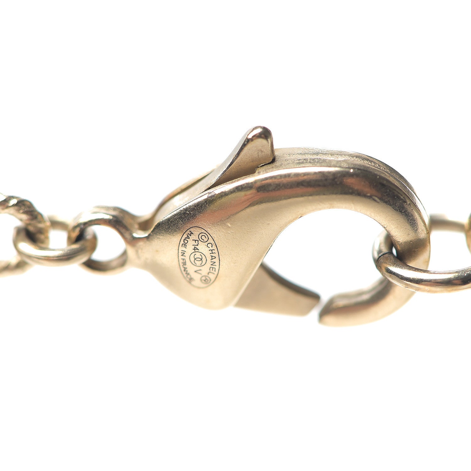 Chanel Graduated Pearl Crystal Twisted CC Long Necklace Gold 3 of 3