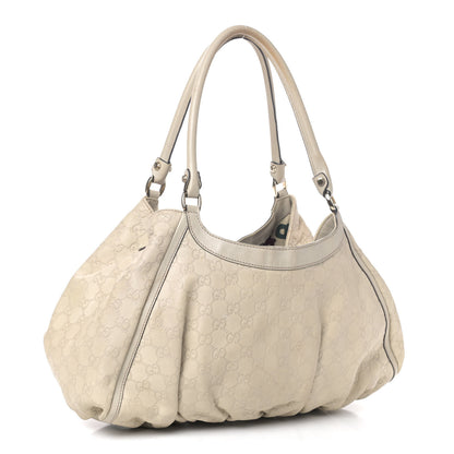 Gucci Guccissima Large D Gold Ring Shoulder Bag Off White 2 of 4