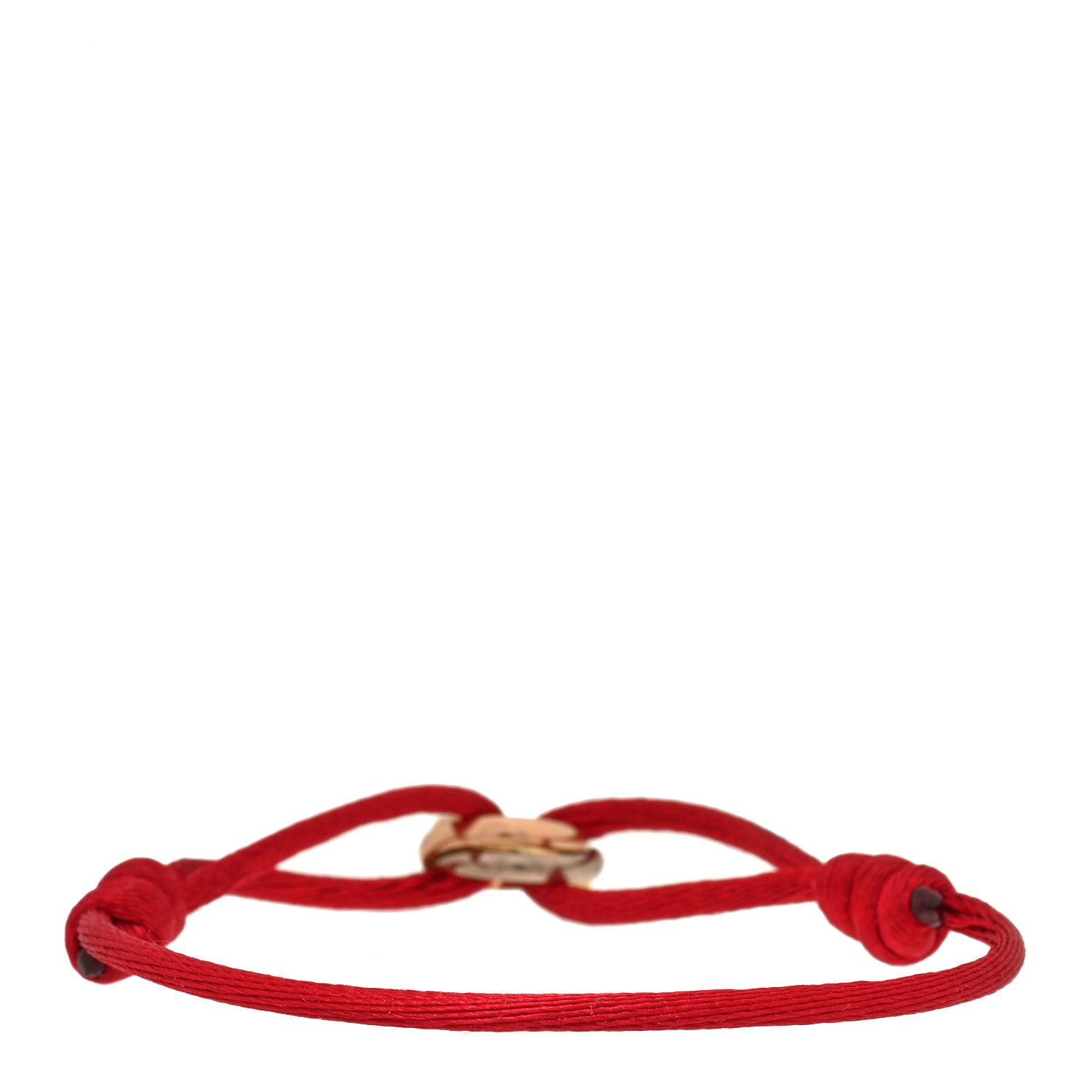 Cartier 18k Pink Yellow White Gold Trinity Cord Bracelet Red 2 of 3