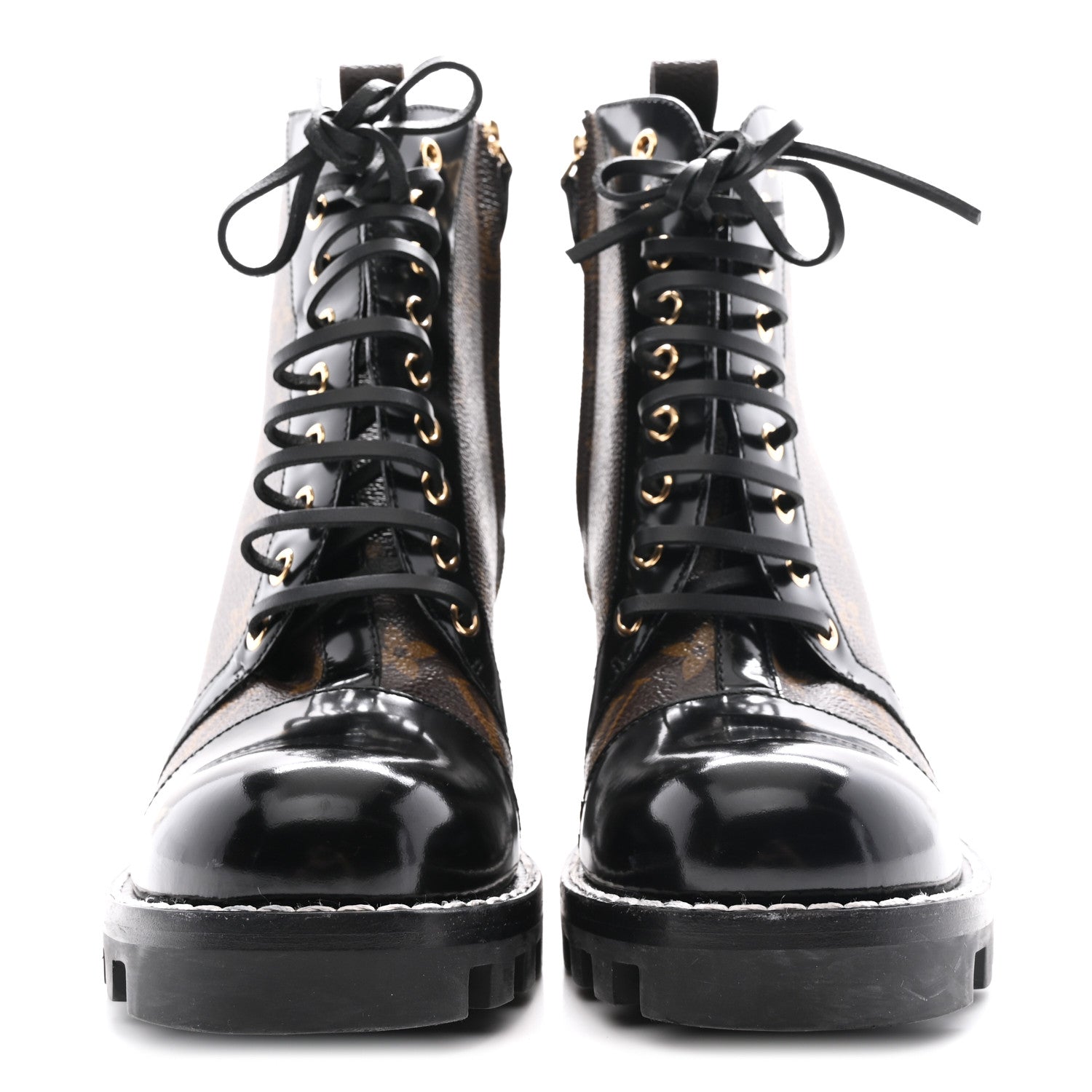 Louis Vuitton Patent Calfskin Monogram Star Trail Ankle Boots 40 Black 3 of 10