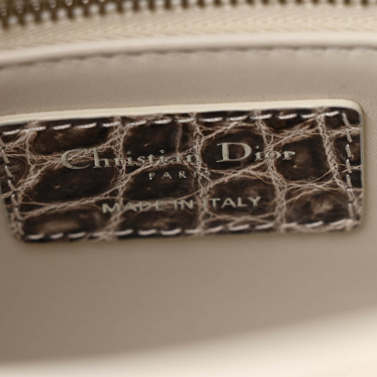 Niloticus Crocodile Himalaya Crystal Mini Lady Dior White