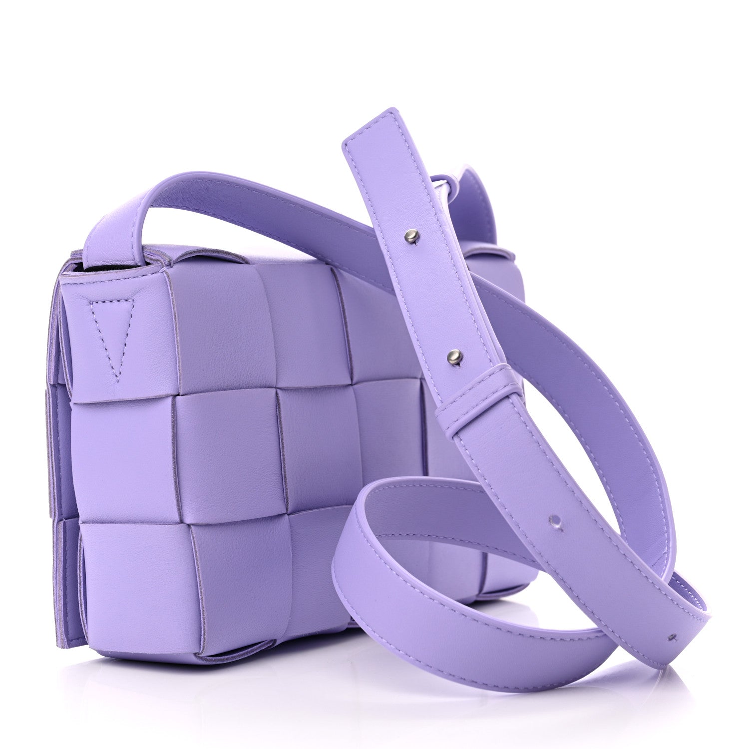 Bottega Veneta Lambskin Intreccio Cassette Crossbody Bag Wisteria 3 of 9