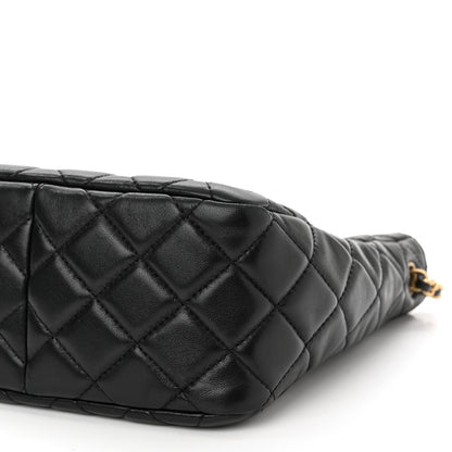 Chanel Lambskin Quilted Small Pearl Crush Hobo Black 7 of 13