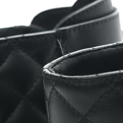 Chanel Lambskin Calfskin Quilted Lace Up Combat Boots 35 Black 7 of 7
