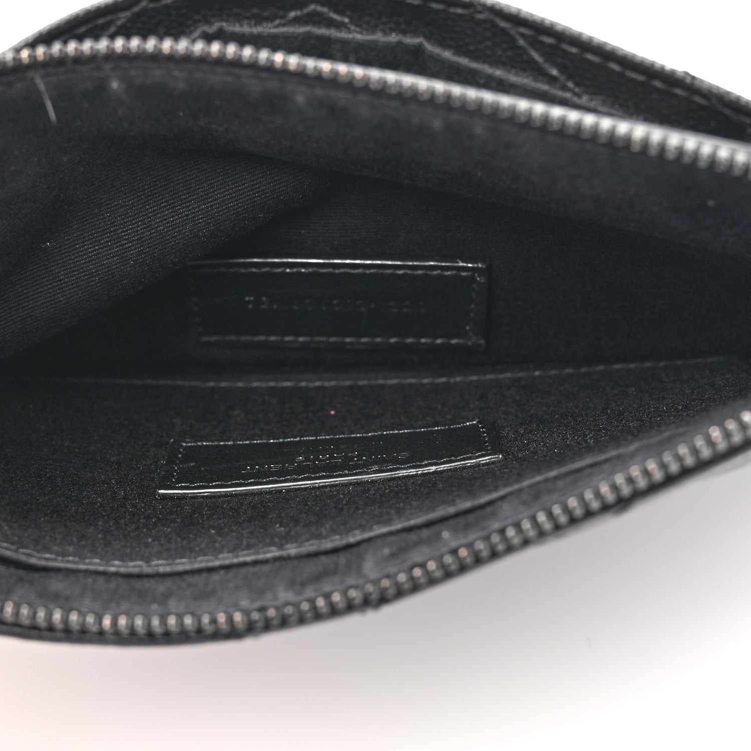 Saint Laurent Grain De Poudre Chevron Monogram Monochrome Bill Pouch Black 5 of 10