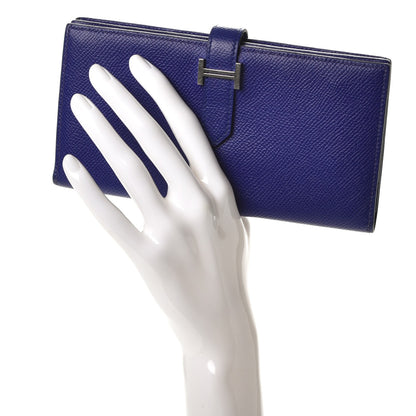 Hermes Epsom Bearn Gusset Wallet Bleu Electrique 2 of 7