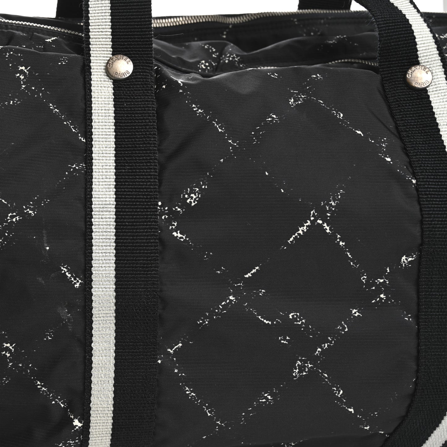 Nylon Large Travel Duffle Bag Black