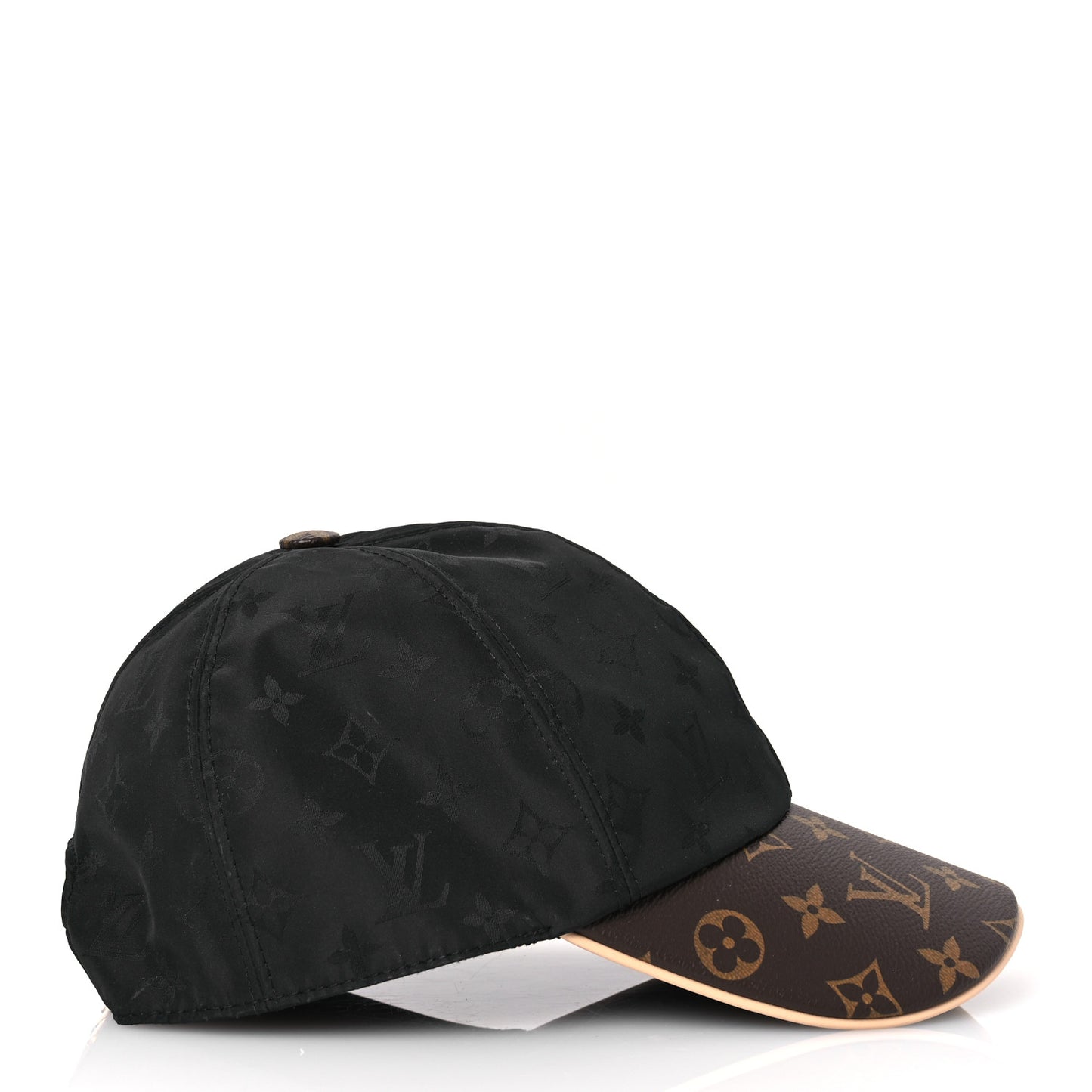 Polyester Silk Monogram LV Get Ready Cap L Black