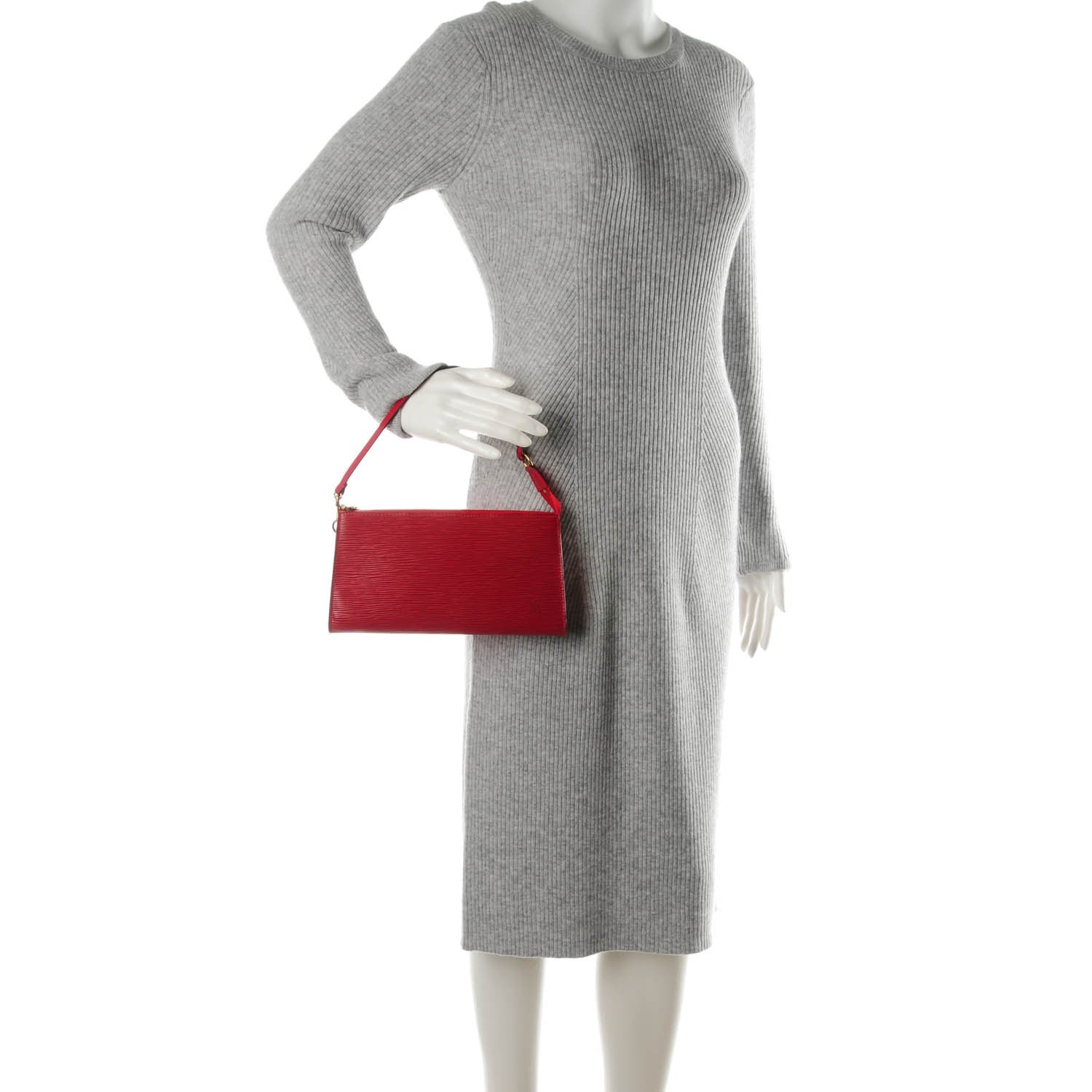 Louis Vuitton Epi Pochette Accessories 24 Castillan Red 2 of 7