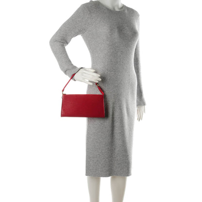 Louis Vuitton Epi Pochette Accessories 24 Castillan Red 2 of 7