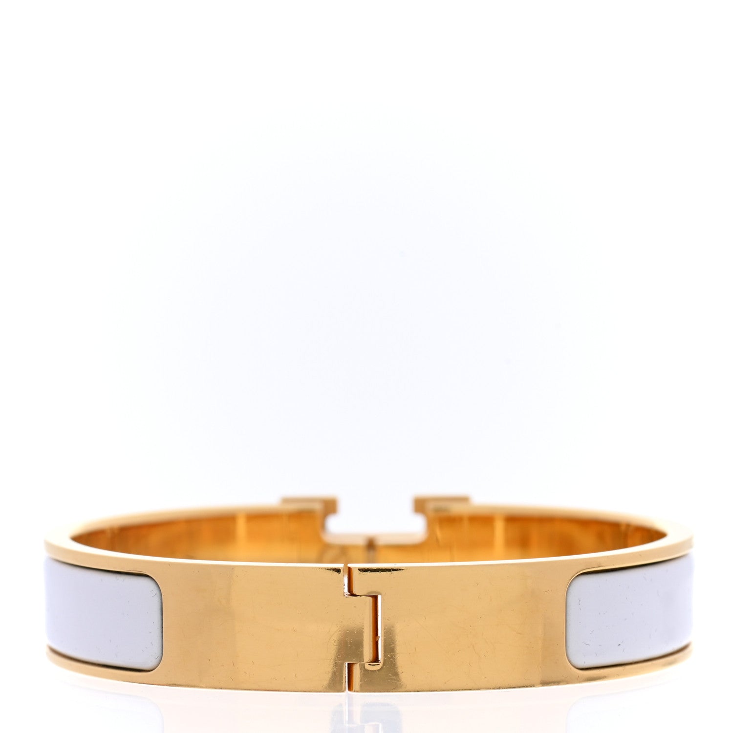 Hermes Enamel Narrow Clic Clac H Bracelet PM White 3 of 5