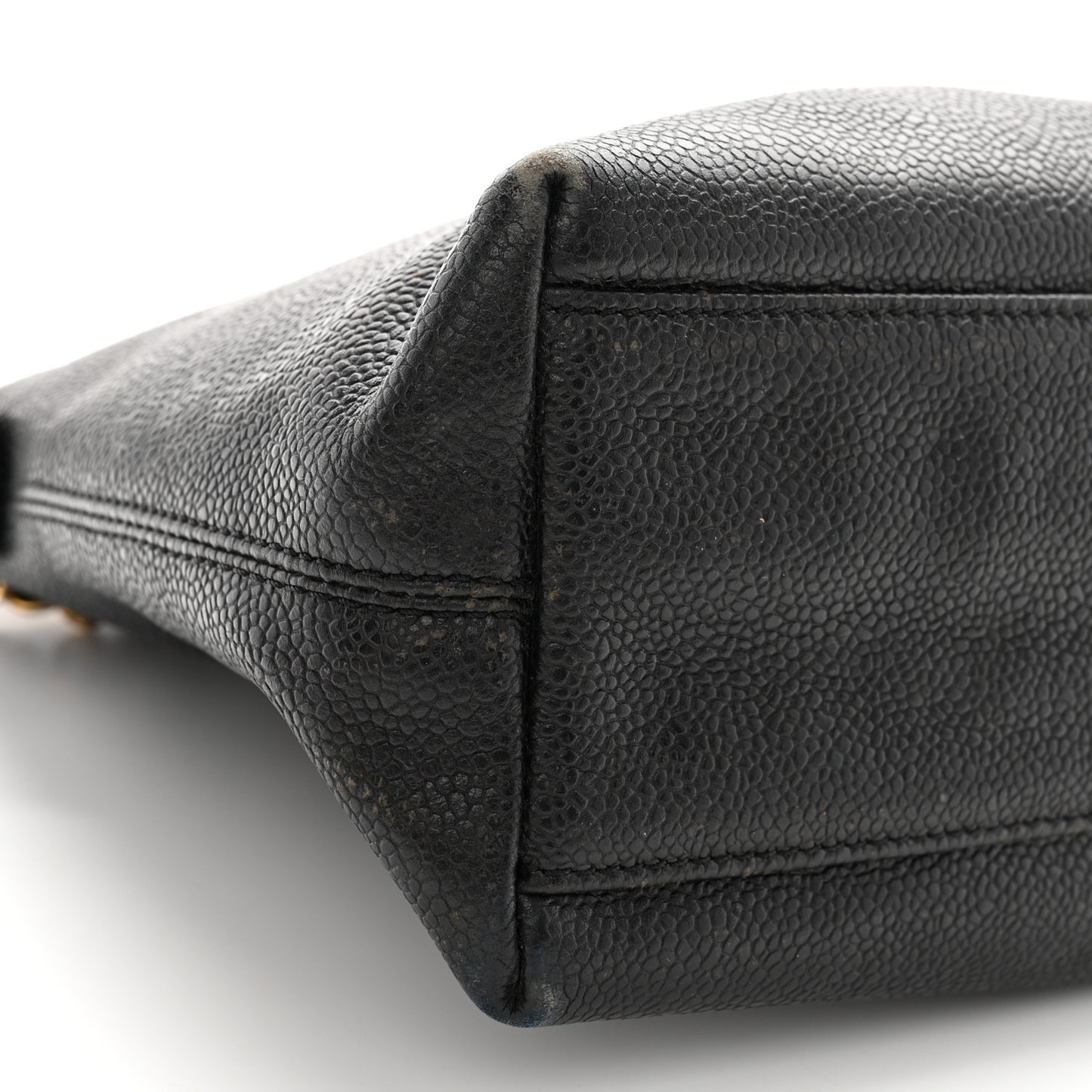Caviar Logo Shoulder Bag Black