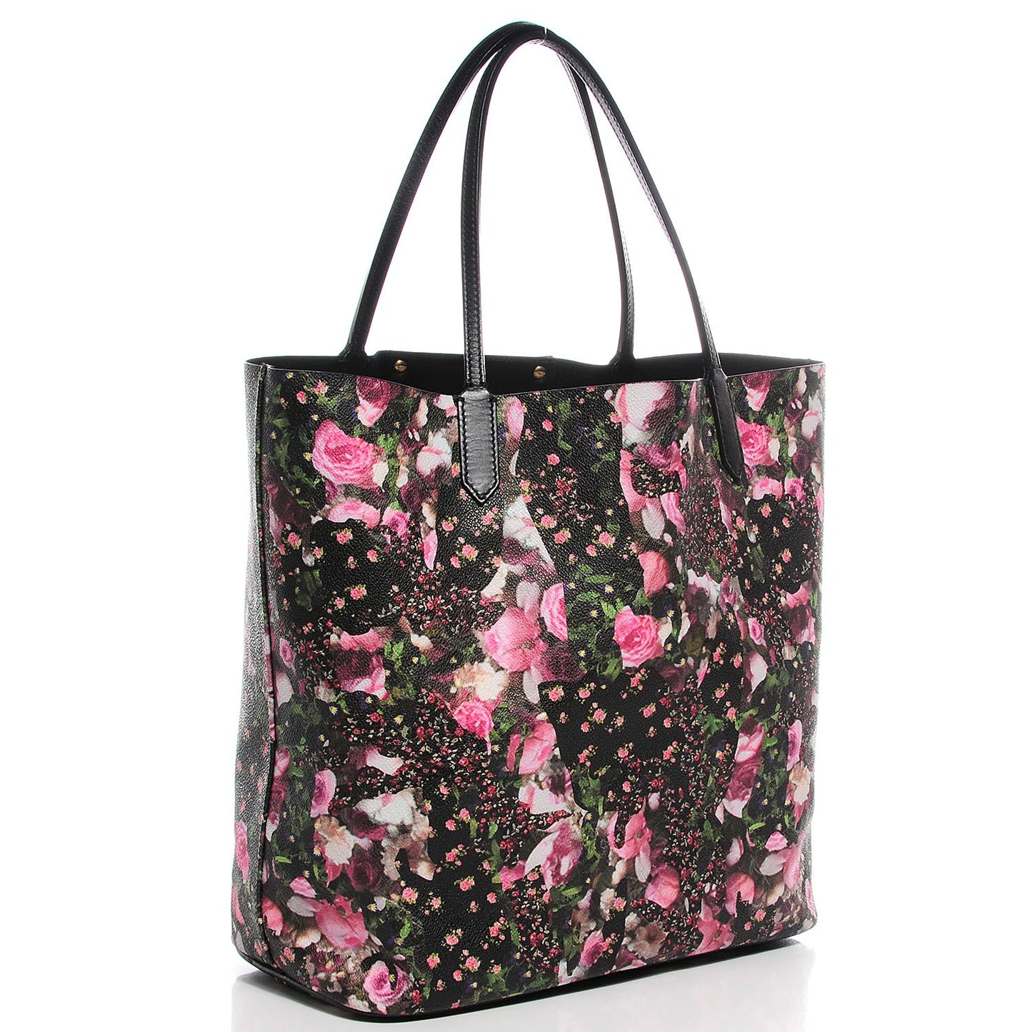 Coated Canvas Roses Camouflage Print Medium Antigona Tote Black