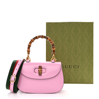 Gucci Boarded Dyana Lux Calfskin Web Small Bamboo 1947 Top Handle Bag Nice Pink 13 of 13