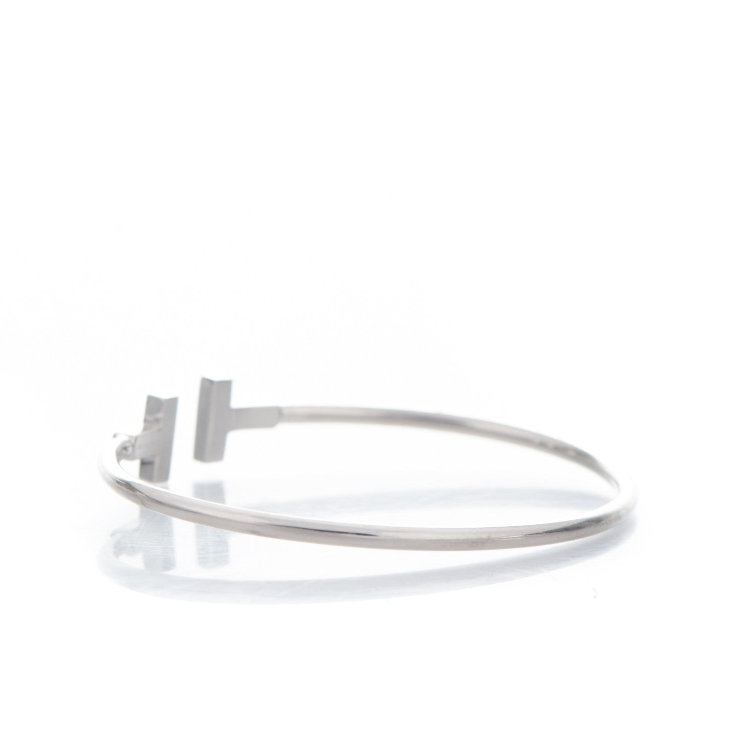 Tiffany 18K White Gold T Wire Bracelet 3 of 4