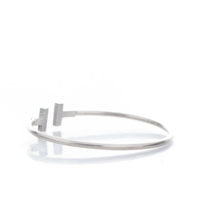 Tiffany 18K White Gold T Wire Bracelet 3 of 4