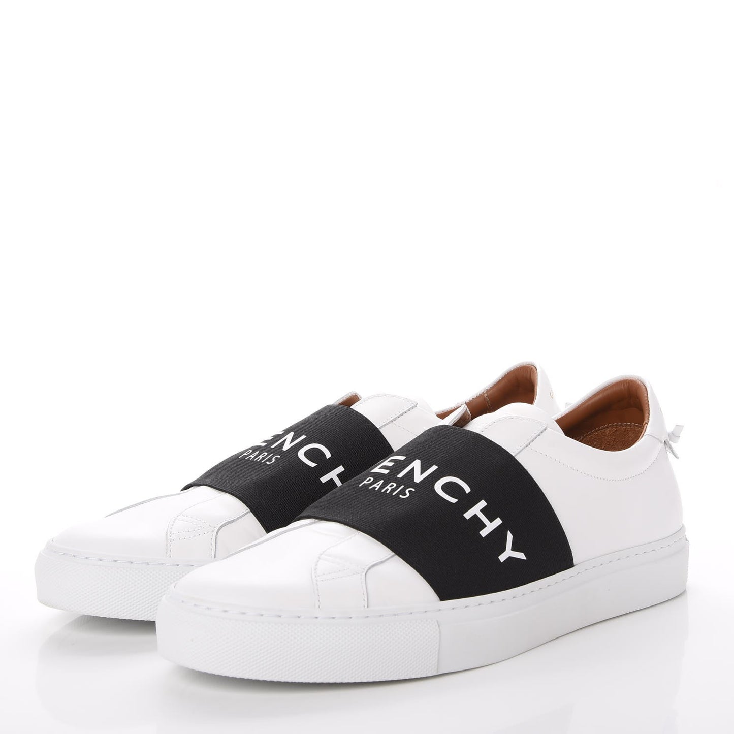 Calfskin Band Logo Mens Urban Street Sneakers 41 White Black