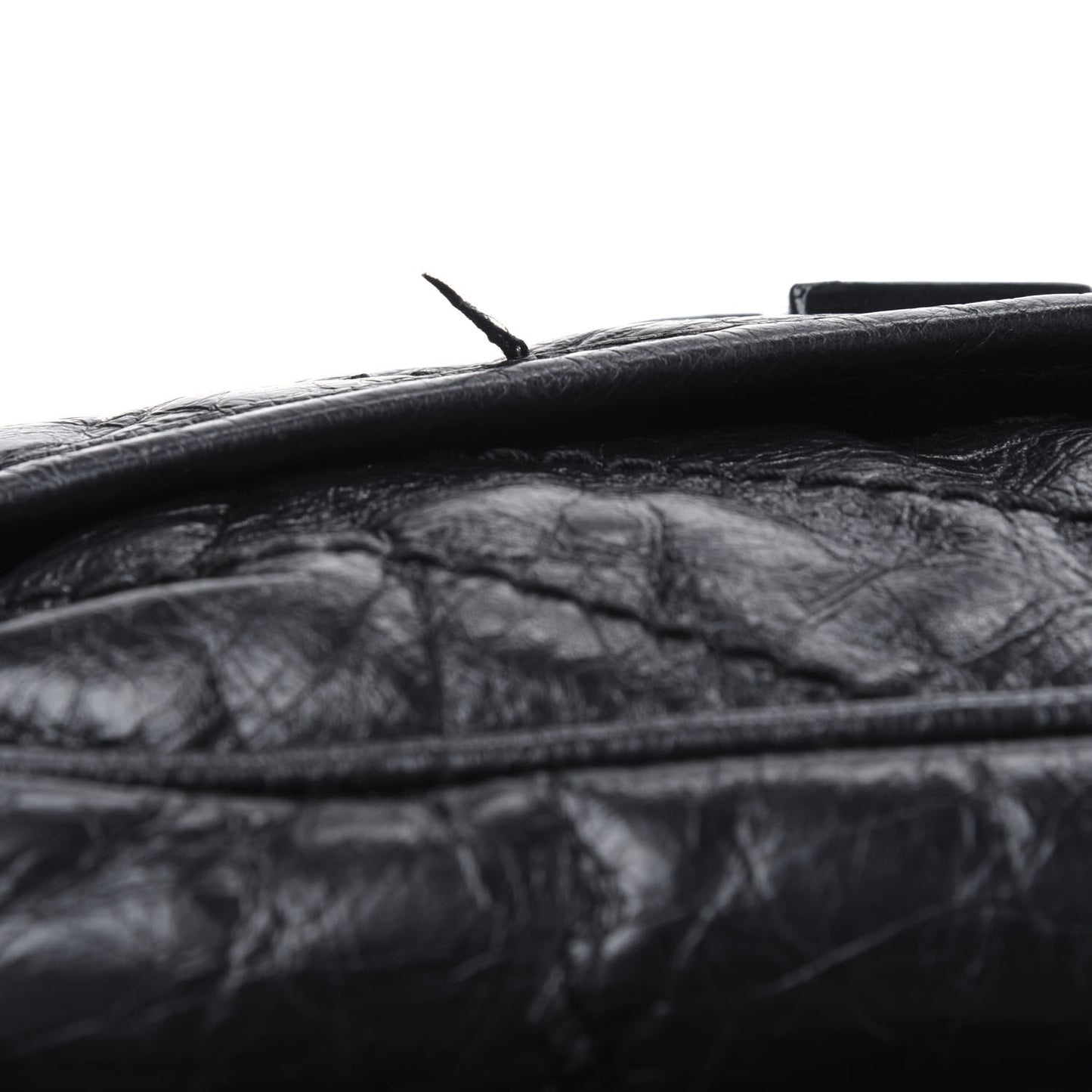 Crinkled Calfskin Matelasse Monogram Medium Niki Chain Satchel Black