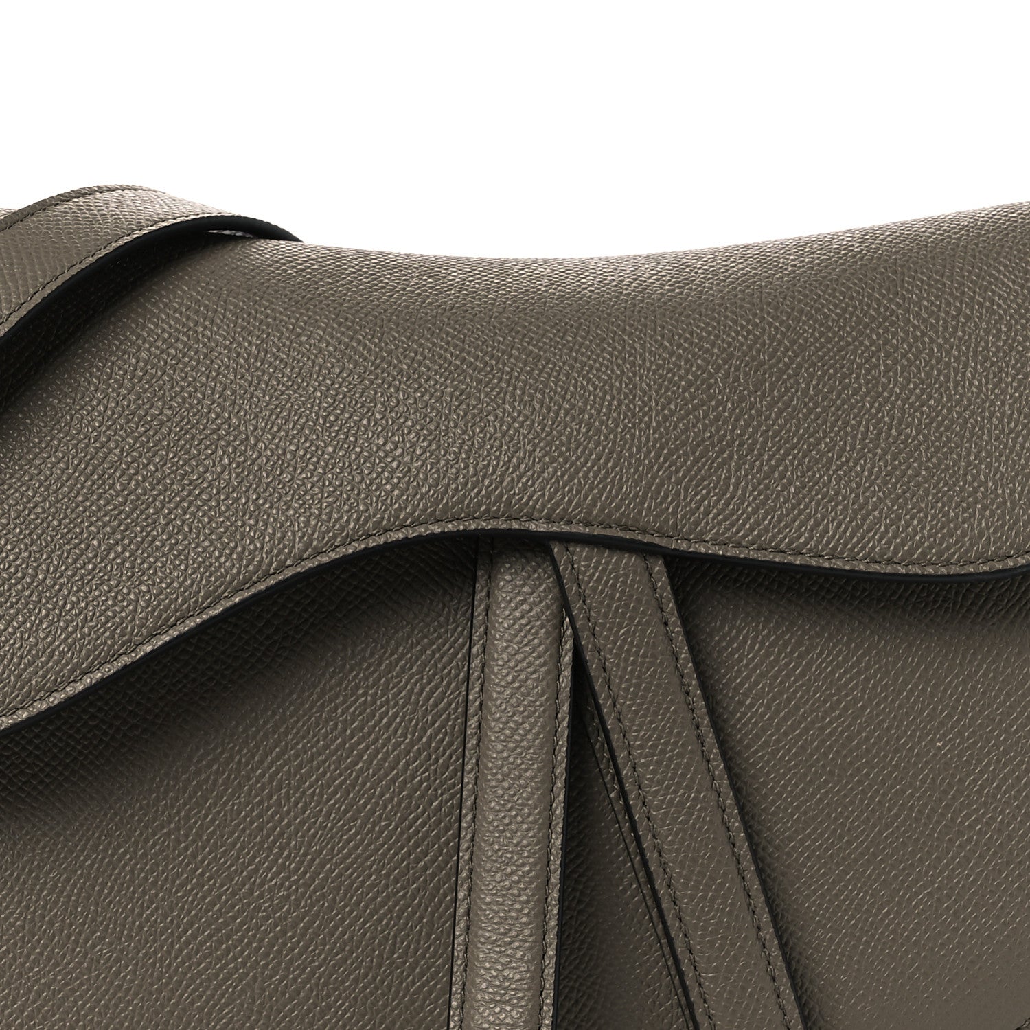 Christian Dior Grained Calfskin Saddle Bag With Strap Clay Green 8 of 10