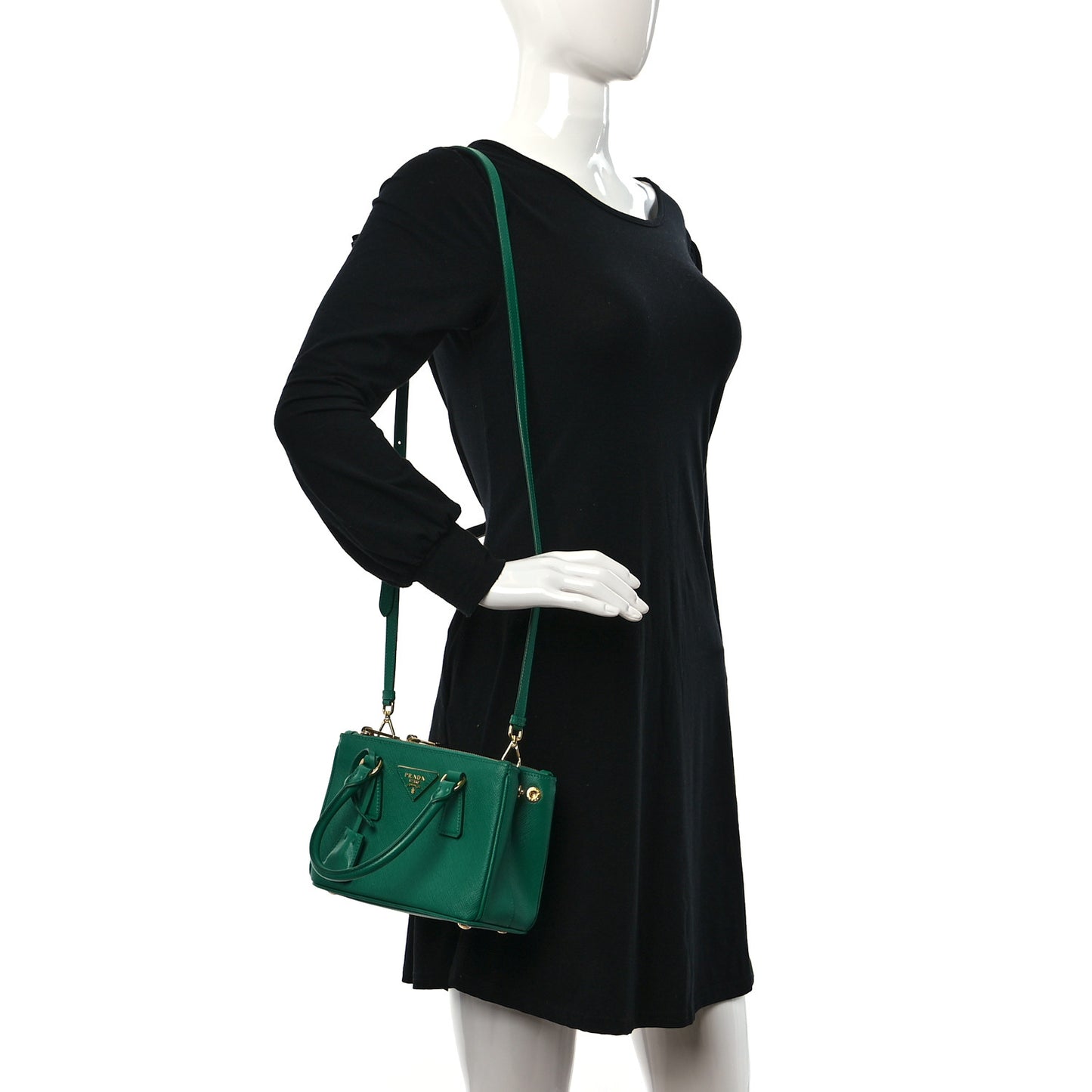 Saffiano Lux Mini Galleria Double Zip Tote Mango