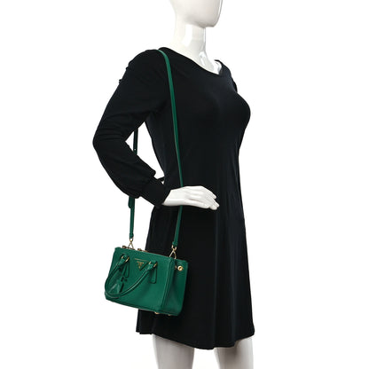 Prada Saffiano Lux Mini Galleria Double Zip Tote Mango 2 of 13