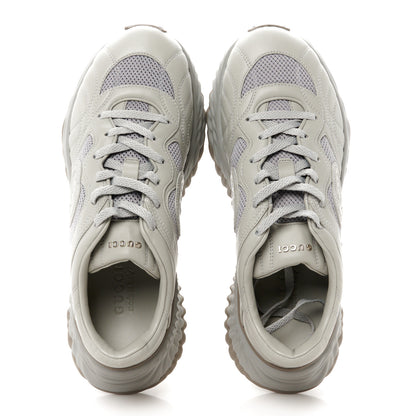 Gucci New Nappa Sombre Interlocking G Ripple Mens Platform Sneakers 8.5 Grey Sky 2 of 11