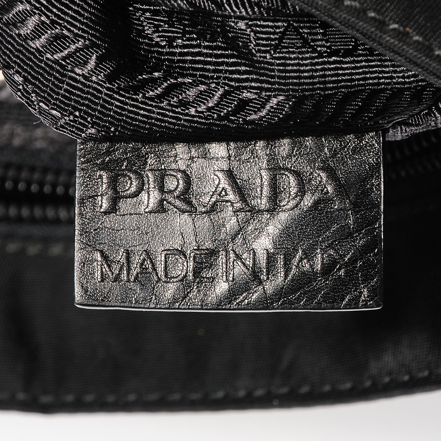 Prada Lambskin Tessuto Nylon Tassel Shoulder Bag Black 10 of 10