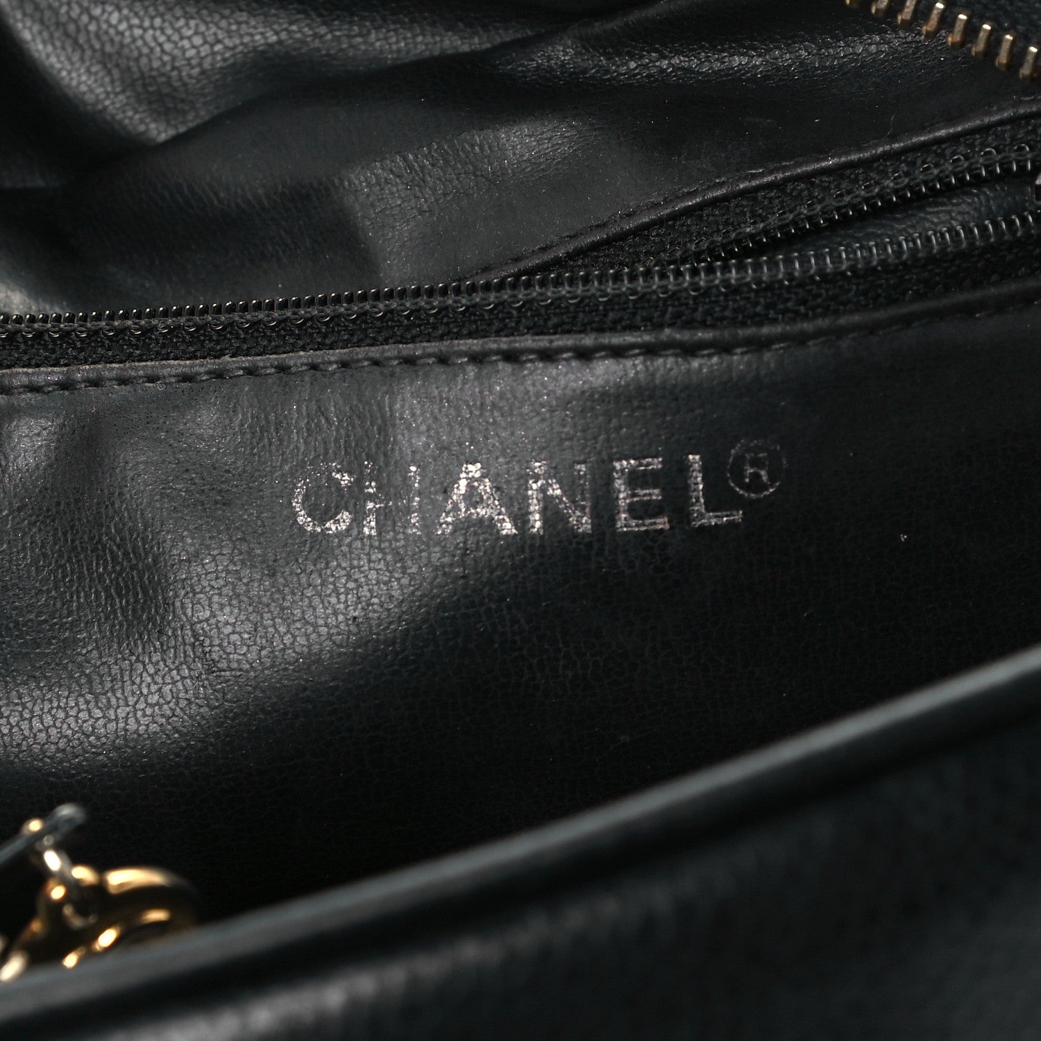 Chanel Caviar Timeless CC Cosmetic Pouch Bag Black 6 of 10