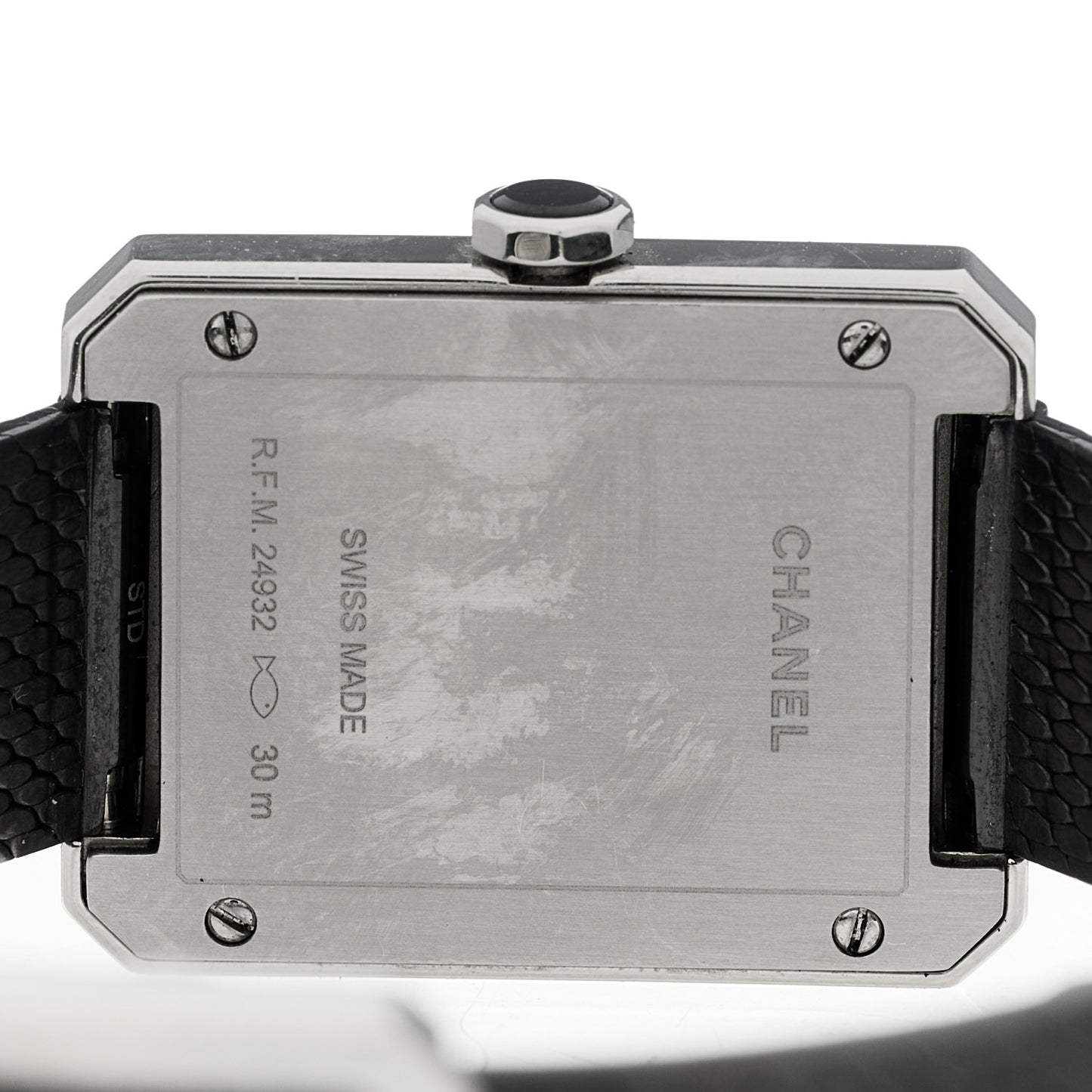 Stainless Steel Calfskin 21mm Boy-Friend Tweed Quartz Watch Black