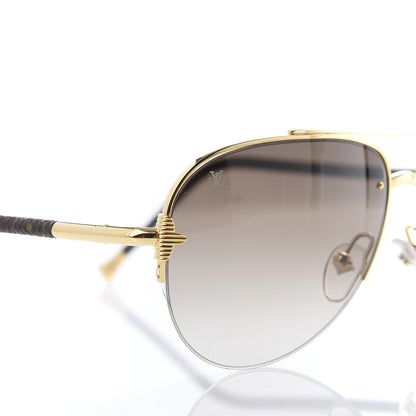 Louis Vuitton Monogram Petite Viola Pilote Aviator Sunglasses Z0571U Brown 7 of 8