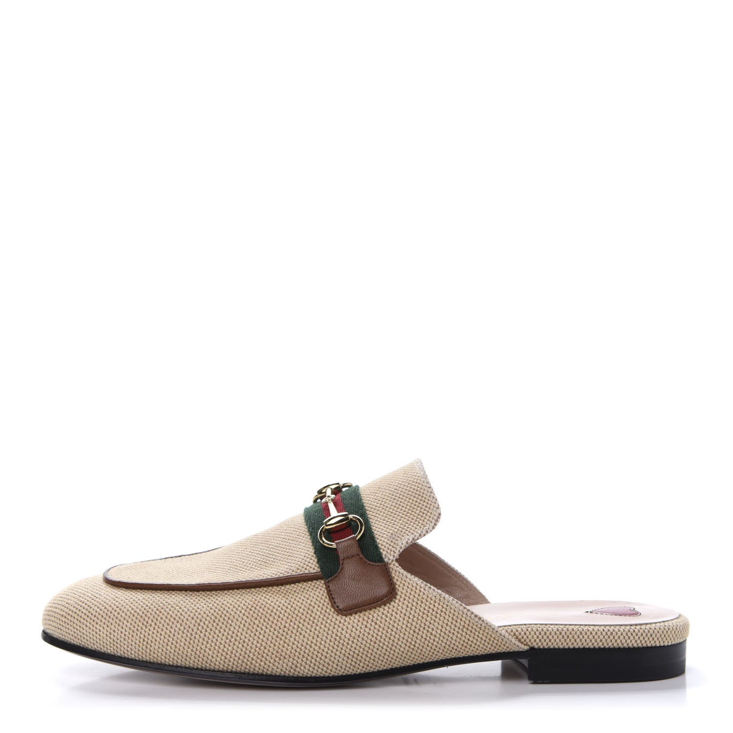 Gucci Canvas Vintage Charlotte Princetown Slippers 39 Cuir 1 of 8