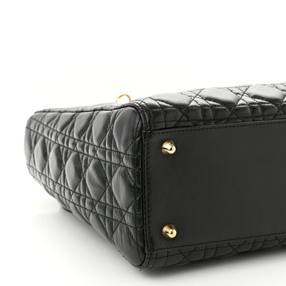Christian Dior Lambskin Cannage Large Lady Dior Black 9 of 10