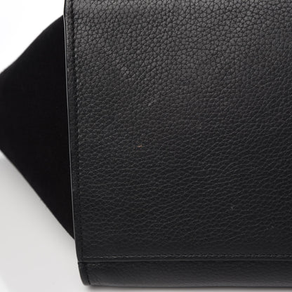 Celine Drummed Calfskin Suede Small Trapeze Black 13 of 31