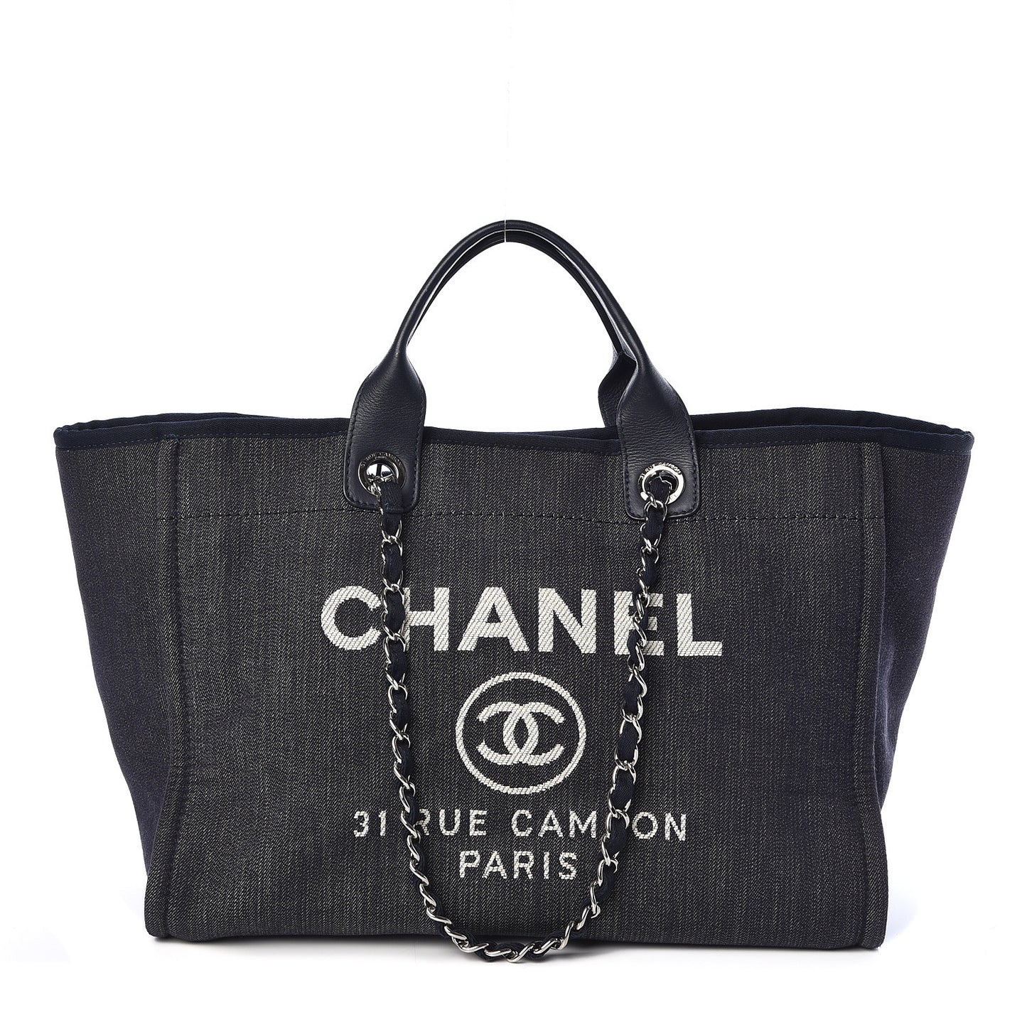 Denim Large Deauville Tote Dark Blue
