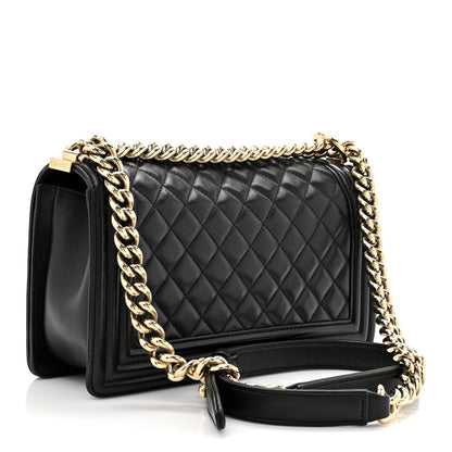 Chanel Lambskin Quilted Medium Boy Flap Black 3 of 15