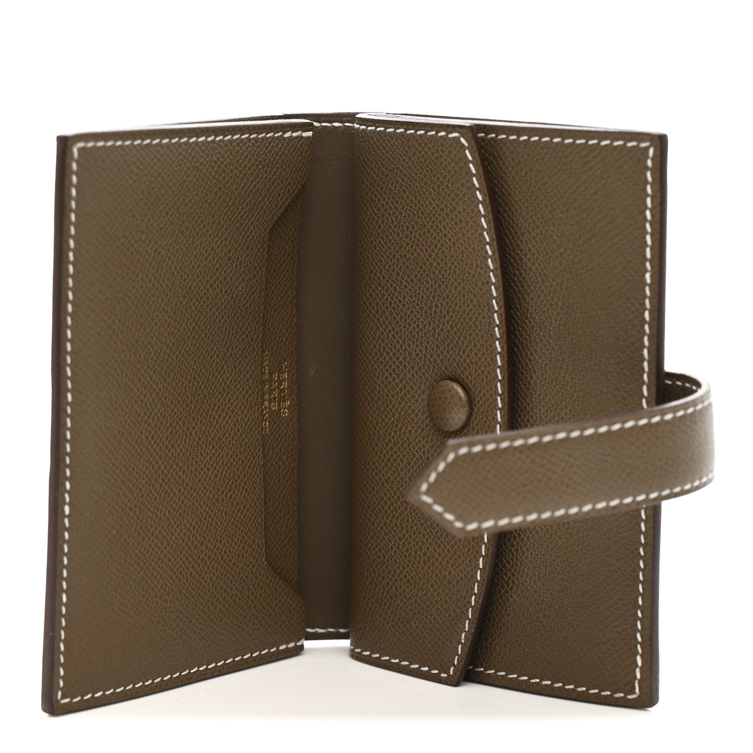 Hermes Madame Calfskin Mini Bearn Wallet Etoupe 5 of 9